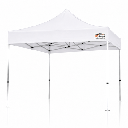 3m x 3m heavy duty gazebo PRO HD40 fully erected in white with 40mm aluminium frame