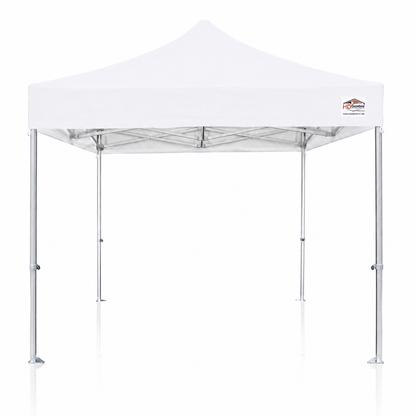 3m x 3m heavy duty gazebo PRO HD50 fully erected in white with 50mm aluminium frame