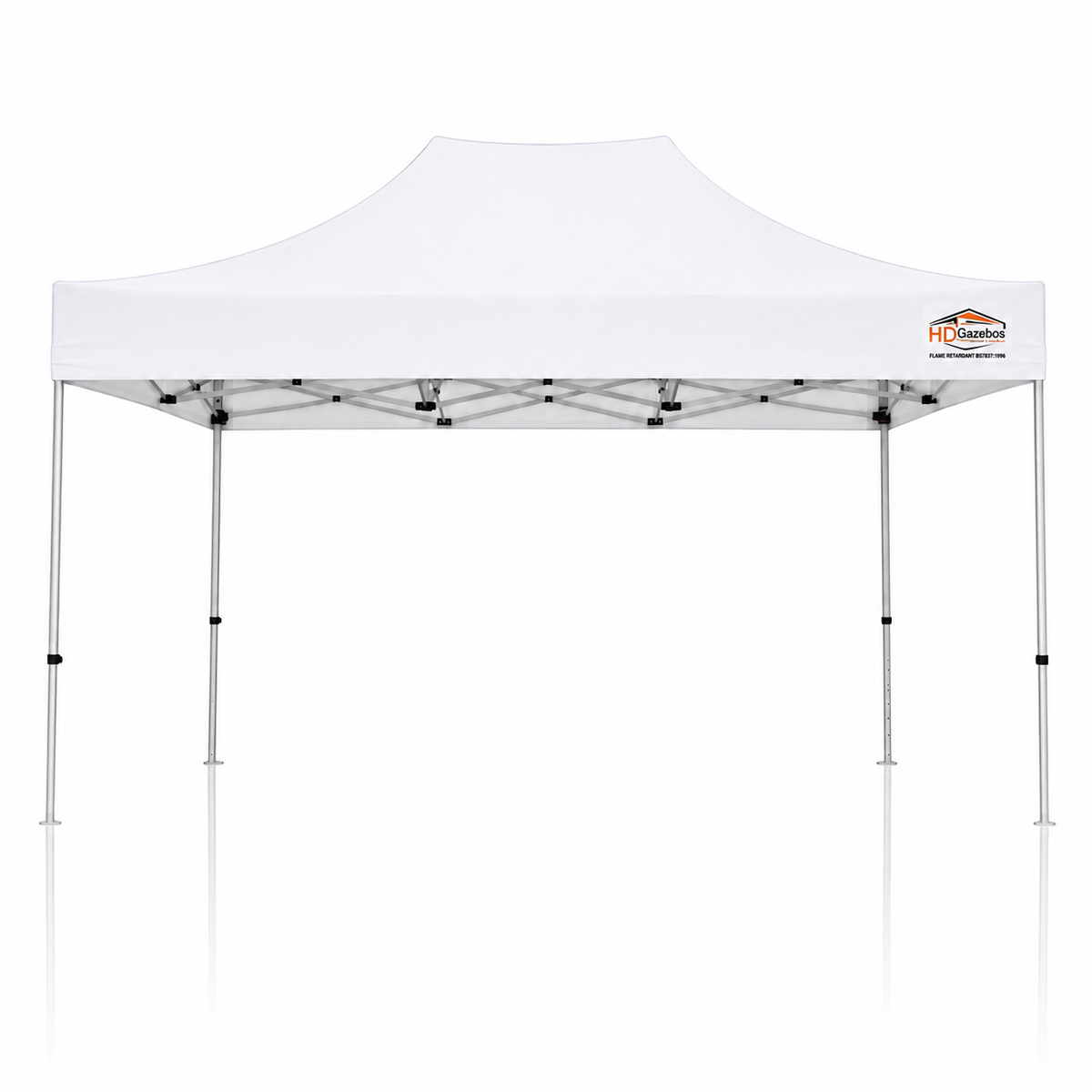 3m x 4.5m heavy duty gazebo PRO HD40 fully erected in white with 40mm aluminium frame