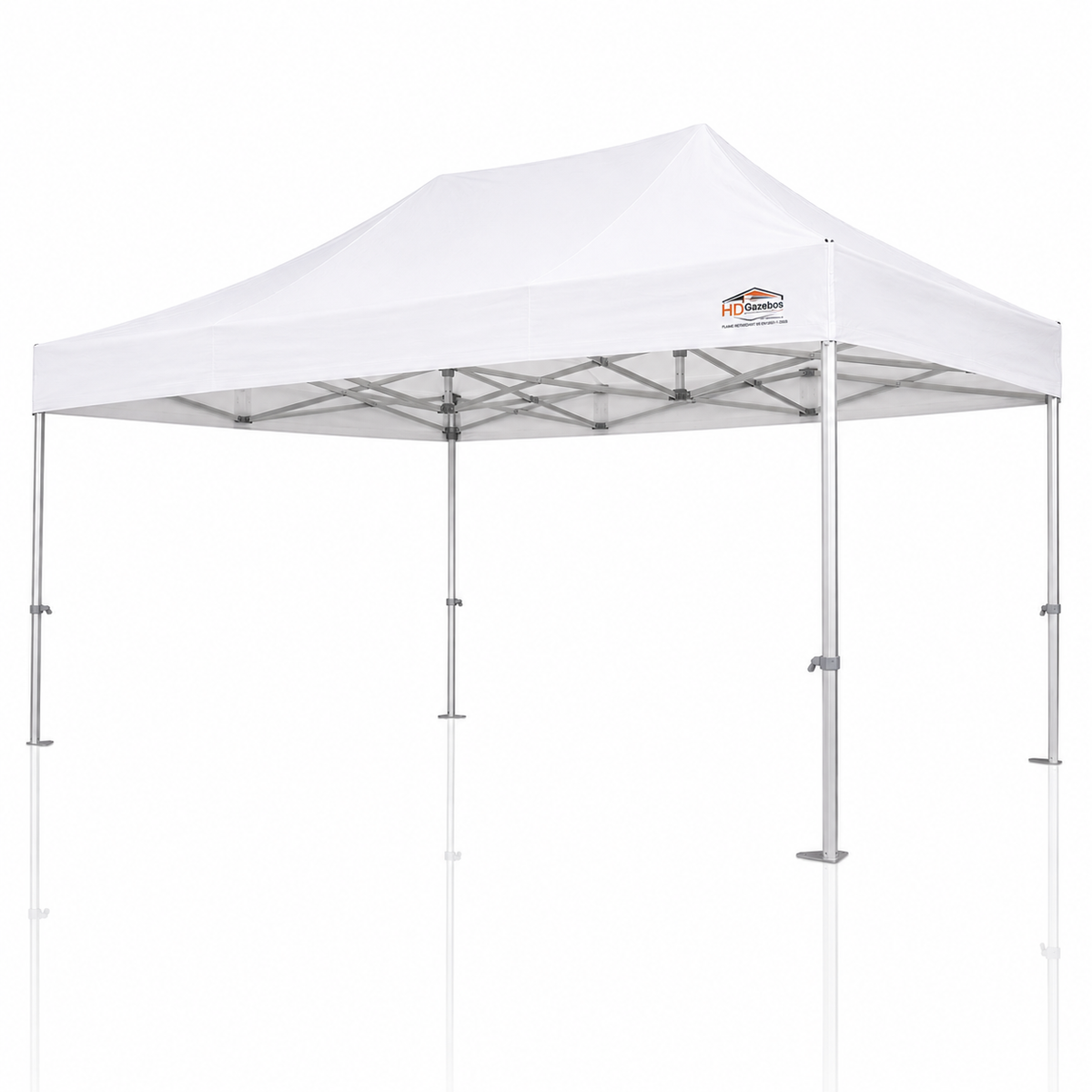 3m x 4.5m heavy duty gazebo PRO HD50 fully erected in white with 50mm aluminium frame