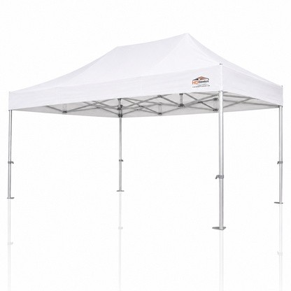 3m x 4.5m heavy duty gazebo PRO HD50 fully erected in white with 50mm aluminium frame