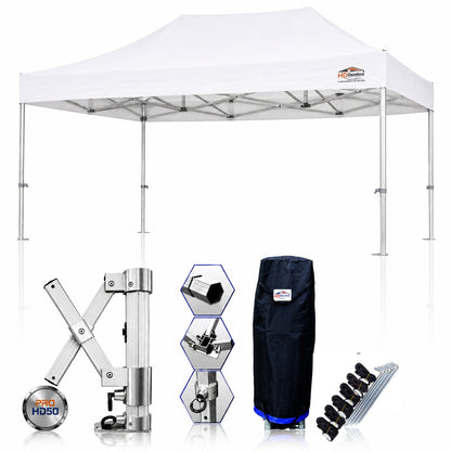 3m x 4.5m heavy duty gazebo PRO HD50 in white with included accessories