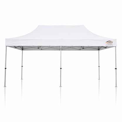 3m x 6m heavy duty gazebo PRO HD40 fully erected in white with 40mm aluminium frame
