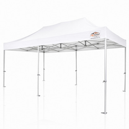3m x 6m heavy duty gazebo PRO HD50 fully erected in white with 50mm aluminium frame