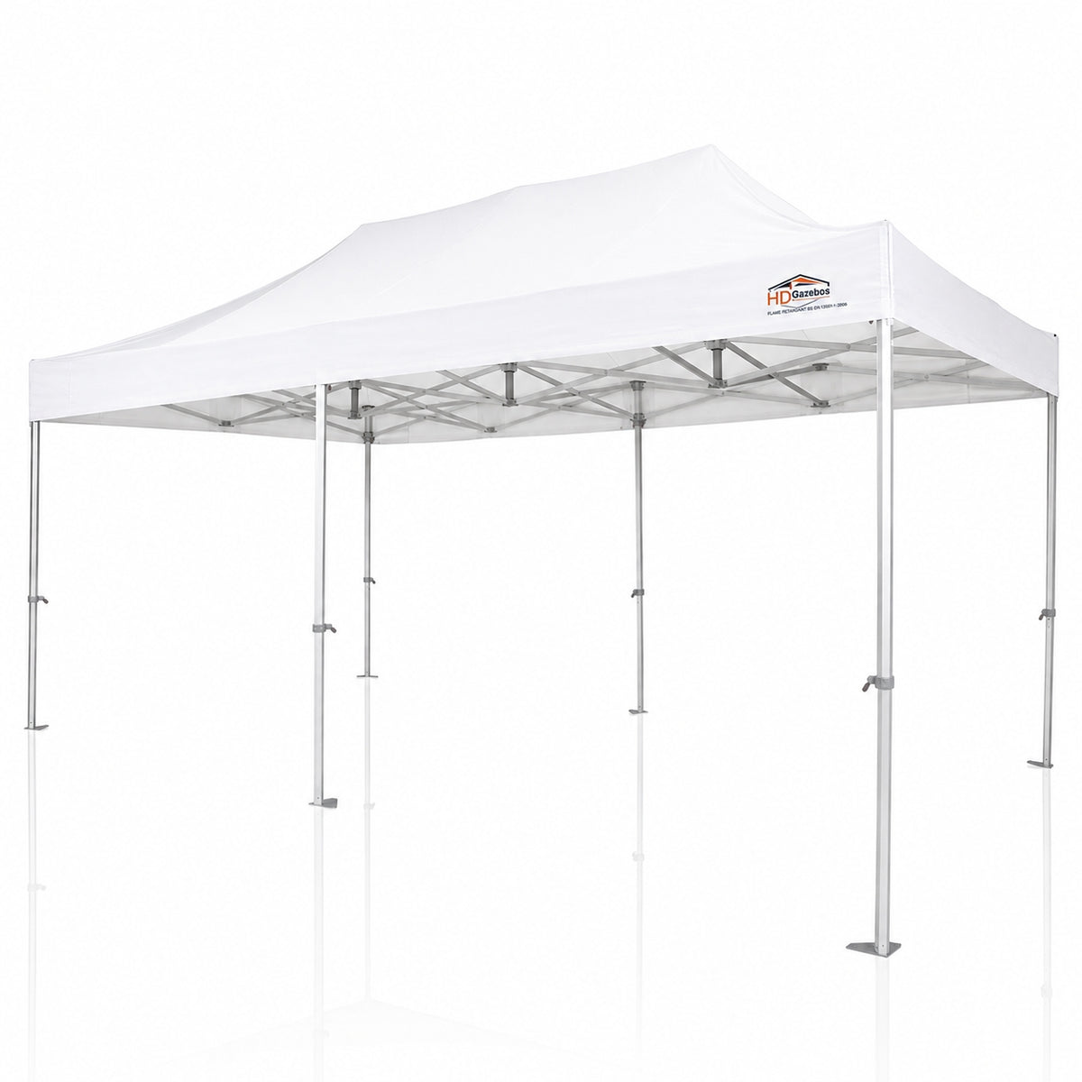 3m x 6m heavy duty gazebo PRO HD50 in white with 50mm aluminium frame