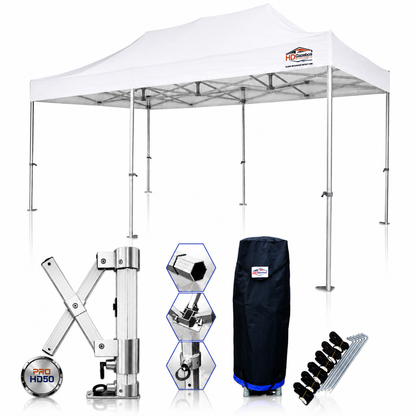 3m x 6m heavy duty gazebo PRO HD50 in white with 50mm aluminium frame