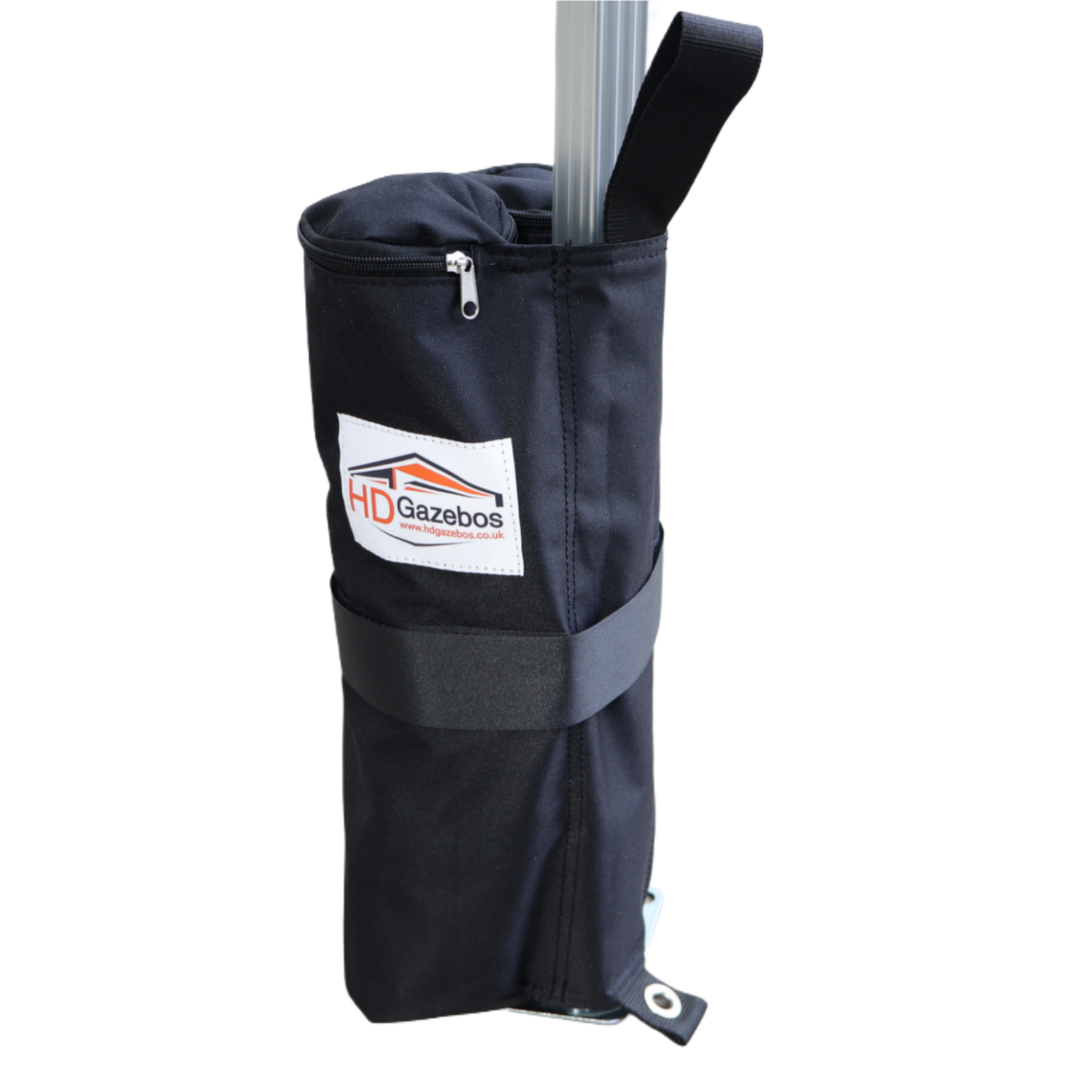 Sandbag weight on gazebo leg