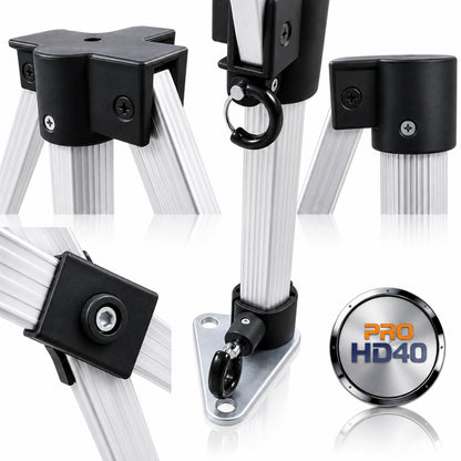 PRO HD40 heavy duty gazebo 40mm aluminium frame connectors, locking system and foot plate
